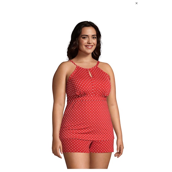 Lands' End Swim Lands End Keyhole High Neck Modest Tankini Top